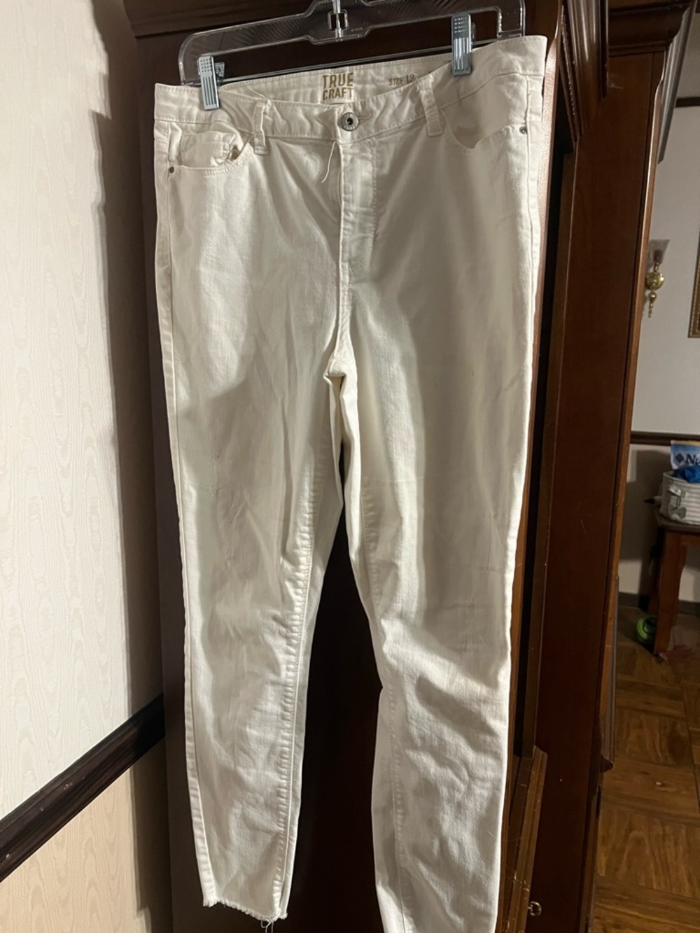 True Craft Off-White Slim Fit Jeans